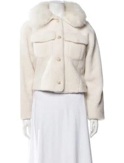 Pre-owned Loveshackfancy Fur Jacket In Neutral