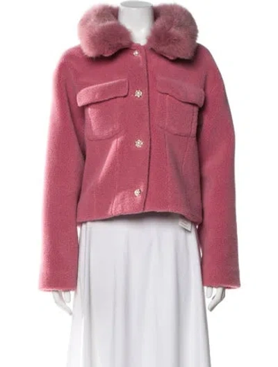 Pre-owned Loveshackfancy Fur Jacket In Pink