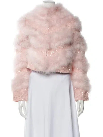 Pre-owned Loveshackfancy Fur Jacket In Pink