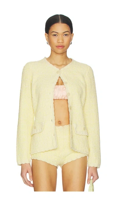 Loveshackfancy Gaililee Cardigan In Yellow