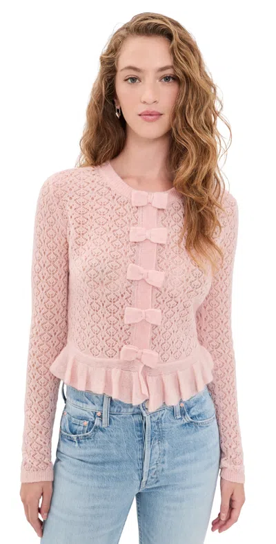 Loveshackfancy Galle Cardigan Parlor Rose In Pink