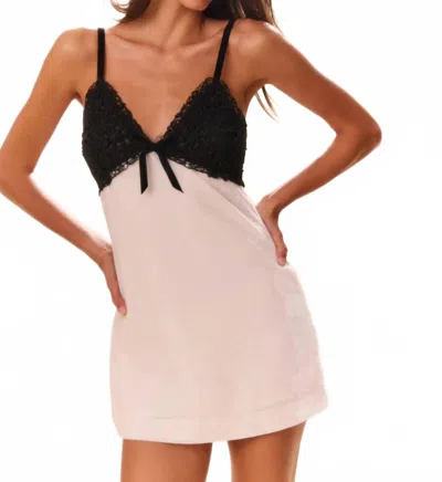 Loveshackfancy Ganette Velvet Mini Dress In Cream In Multi