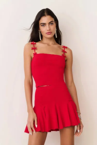 Loveshackfancy Garrett Top In Candy Apple In Red