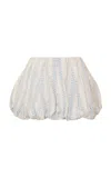Loveshackfancy Georgeanne Bubble Cotton Mini Skirt In Blue
