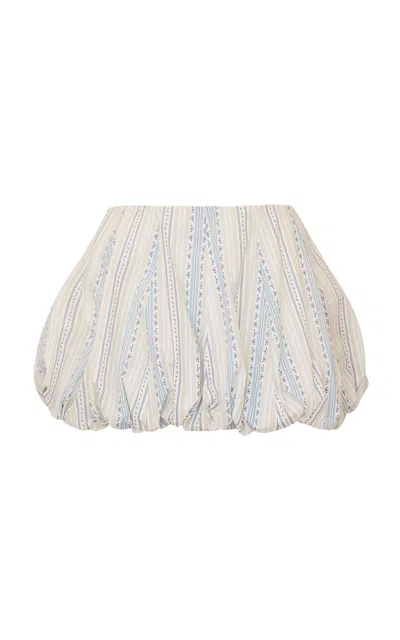 Loveshackfancy Georgeanne Bubble Cotton Mini Skirt In Blue