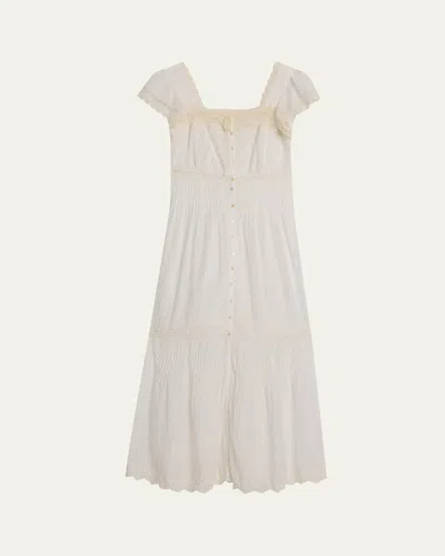 Loveshackfancy Georgine Eyelet Embroidered Maxi Dress In Neutral
