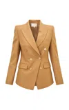 Loveshackfancy Gillian Wool-blend Blazer In Brown
