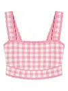Loveshackfancy Gingham Scalloped-edge Top In Purple