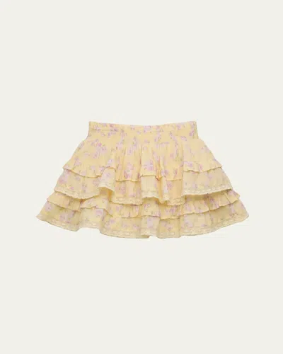 Loveshackfancy Kids' Girl's Billie Tiered Floral Mini Skirt