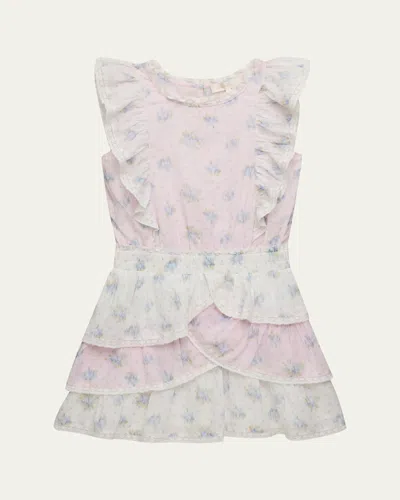 Loveshackfancy Kids' Girl's Decker Mixed Print Dress In Pattern