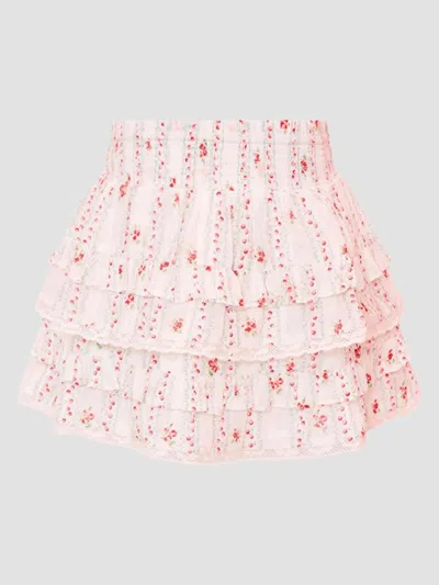Loveshackfancy Girl's Little Girl's Billie Cherry Striped Mini Skirt In Red