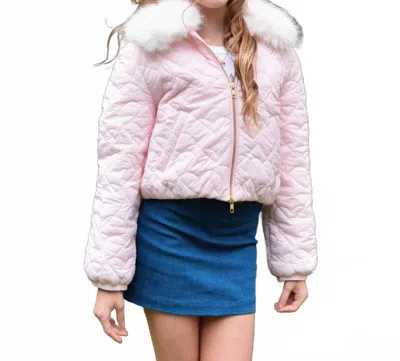 Loveshackfancy Kids' Girl's Mini Sandria Jacket In Pale Pink