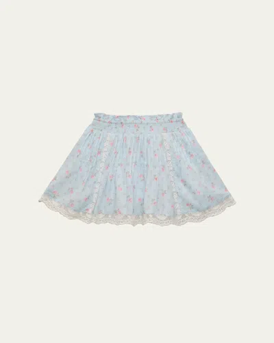 Loveshackfancy Kids' Girl's Mini Solena Floral Cotton Mini Skirt
