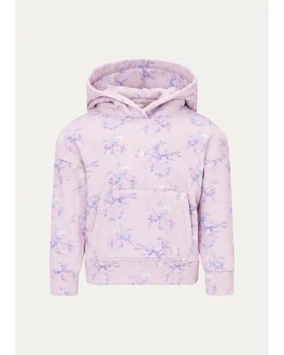 Loveshackfancy Kids' Girl's Nacova Floral Hoodie In Purple