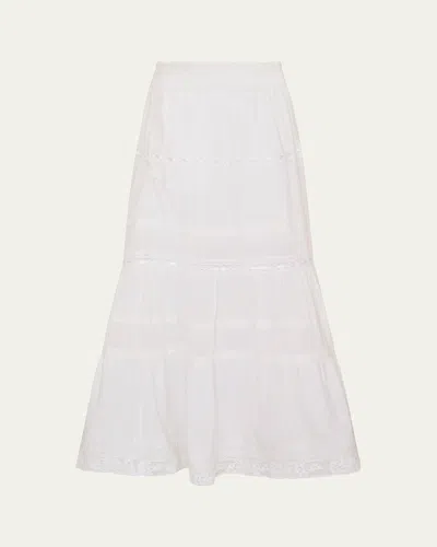 Loveshackfancy Kids' Girl's Tween Cotton Tiered Sampaio Maxi Skirt In Pink