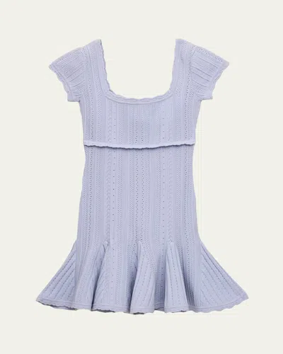 Loveshackfancy Kids' Girl's Tween Daffron Pointelle Mini Dress