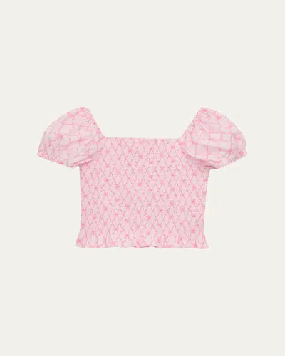 Loveshackfancy Kids' Girl's Tween Fabielle Sweetheart Top