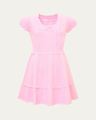 Loveshackfancy Kids' Girl's Tween Jovie Pointelle Dress In Pink