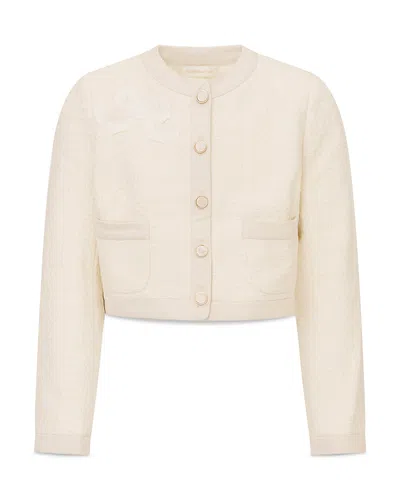 Loveshackfancy Girls' Alphie Tween Button Front Jacket - Big Kid In Neutral