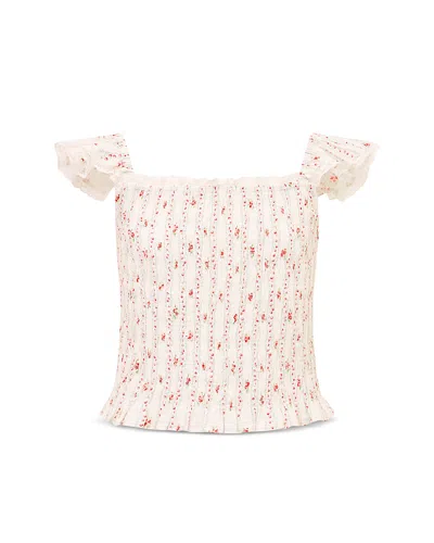 Loveshackfancy Girls' Caspia Tween Top - Big Kid In White