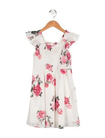 Pre-owned Loveshackfancy Kids' Girls Casual Dress In White