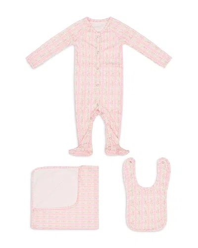 Loveshackfancy Girls' Cossie Footie, Bib & Blanket Box Set - Baby In Pink