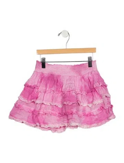 Pre-owned Loveshackfancy Kids' Girls Cotton Skirt In Pink