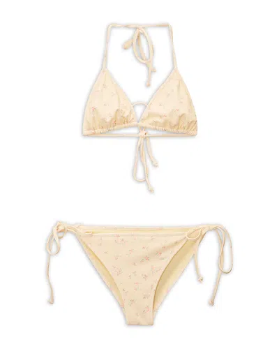 Loveshackfancy Girls' Dannie Tween Two Piece Swimsuit - Big Kid In Neutral
