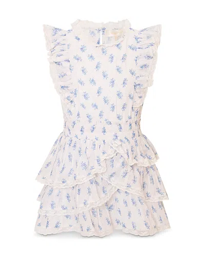 Loveshackfancy Girls' Decker Printed Tiered Dress - Little Kid In Blue