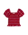 Loveshackfancy Girls' Fabielle Top - Little Kid In Red