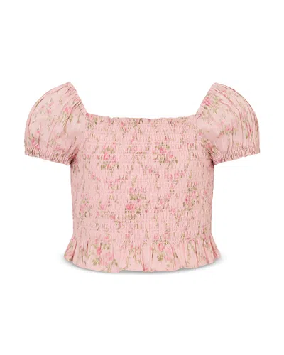 Loveshackfancy Girls' Fabielle Tween Smocked Top - Big Kid In Pink