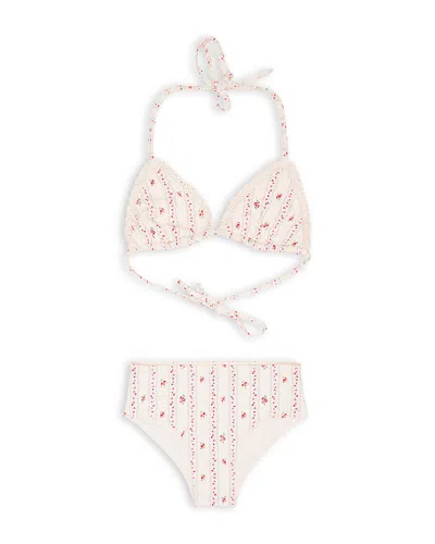 Loveshackfancy Girls' Finnie Two Piece Swimsuit - Little Kid In Neutral