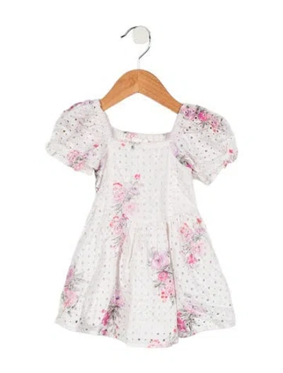 Pre-owned Loveshackfancy Babies' Girls' Floral Print Dress In White