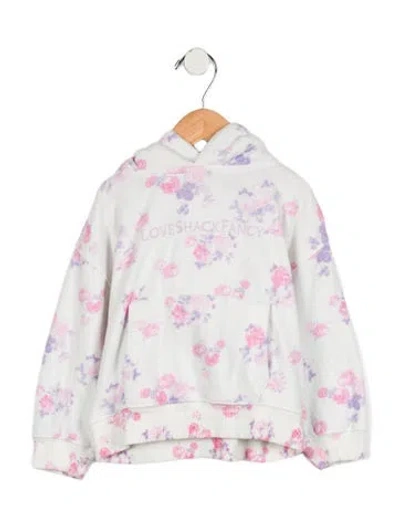 Pre-owned Loveshackfancy Babies' Girls' Floral Print Hoodie In Neutral