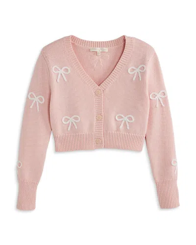 Loveshackfancy Girls' Jayne Tween Cardigan - Big Kid In Pink