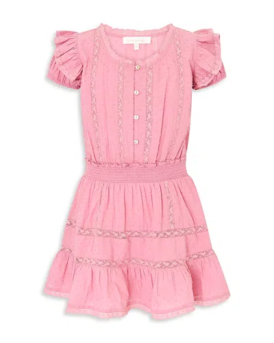 Loveshackfancy Girls' Jeriana Lace Trim Dress - Little Kid In Pink