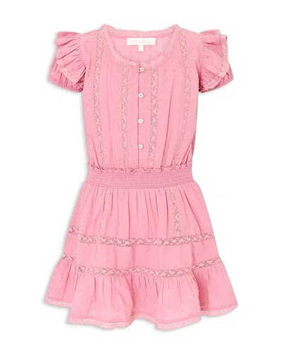 Loveshackfancy Girls' Jeriana Tween Lace Trim Dress - Big Kid In Cedar Rouge