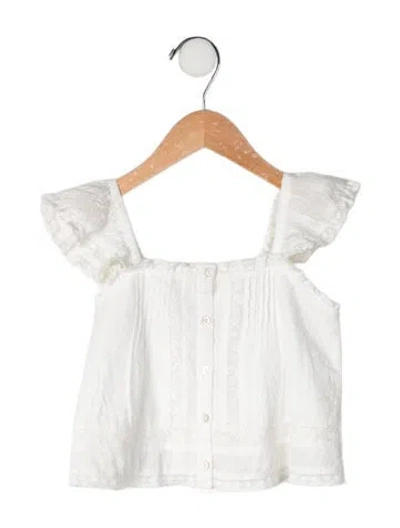 Pre-owned Loveshackfancy Babies' Girls' Lace-trim Top W/tags In White