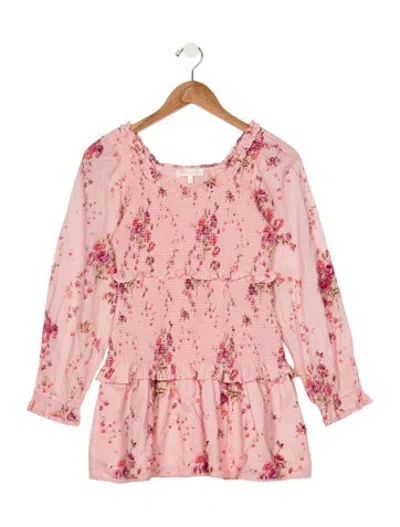 Pre-owned Loveshackfancy Kids' Girls' Long Sleeve Dress In Pink