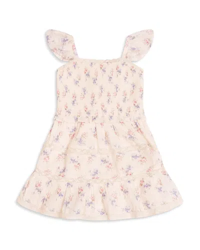 Loveshackfancy Girls' Nune Cotton Floral Tiered Mini Dress - Little Kid In Multi
