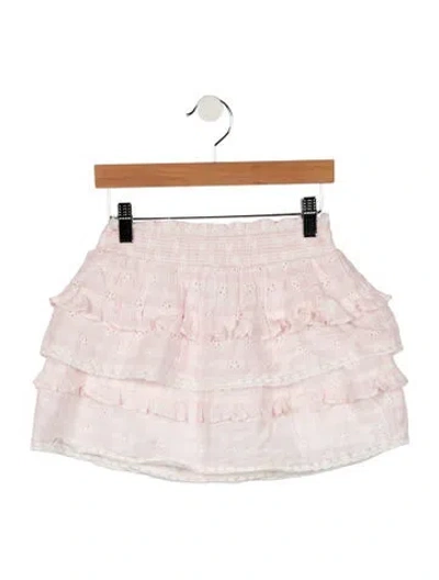 Pre-owned Loveshackfancy Kids' Girls' Printed Ruffle Skirt W/ Tags In Pink