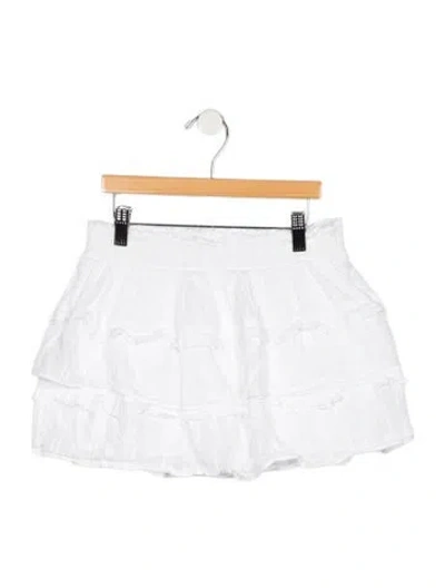 Pre-owned Loveshackfancy Kids' Girls Ruffle Mini Skirt In White