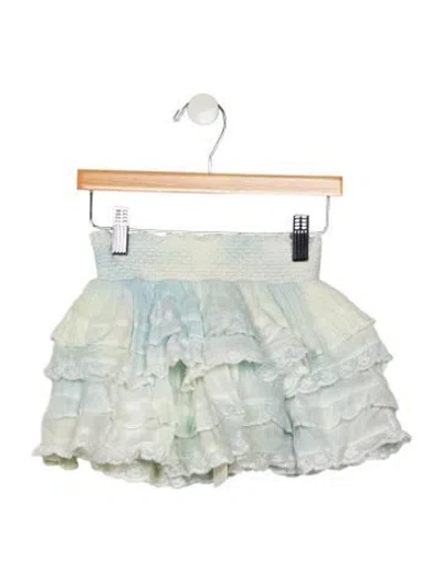 Pre-owned Loveshackfancy Babies' Girls' Ruffled Mini Skirt W/ Tags In Blue