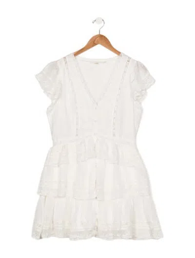 Pre-owned Loveshackfancy Kids' Girls' Silk Sleeveless Dress In White