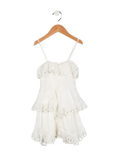 Pre-owned Loveshackfancy Kids' Girls Sleeveless Casual Dress In Neutrals