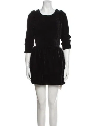 Pre-owned Loveshackfancy Kids' Girls Velvet Dev Dress W/ Tags In Black