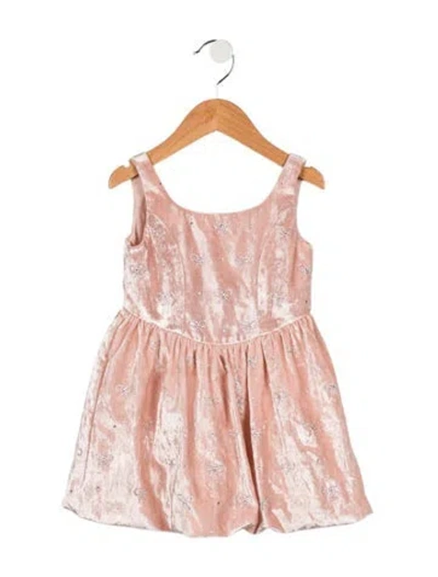 Pre-owned Loveshackfancy Babies' Girls Velvet Sleeveless Dress In Pink
