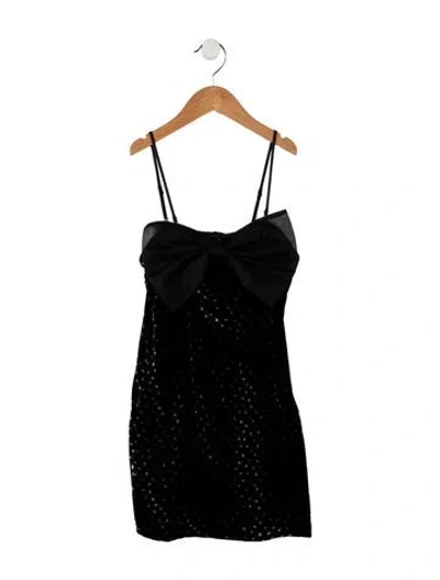 Pre-owned Loveshackfancy Kids' Girls' Velvet Sleeveless Dress W/tags In Black