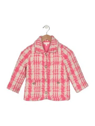 Pre-owned Loveshackfancy Babies' Girls' Wool Cardigan In Pink