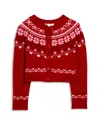 Loveshackfancy Girls' Wrenna Wool Cardigan - Little Kid In Red